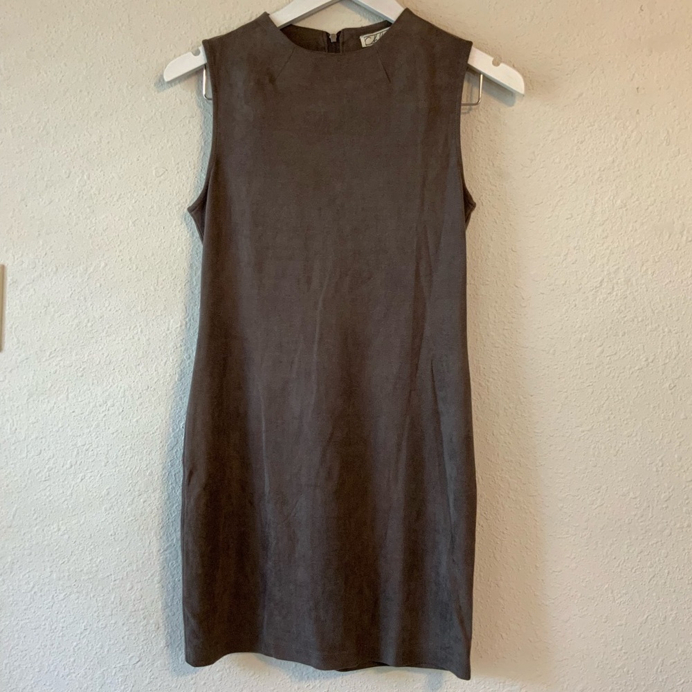 Chloe K faux suede stretch bodycon dress size S